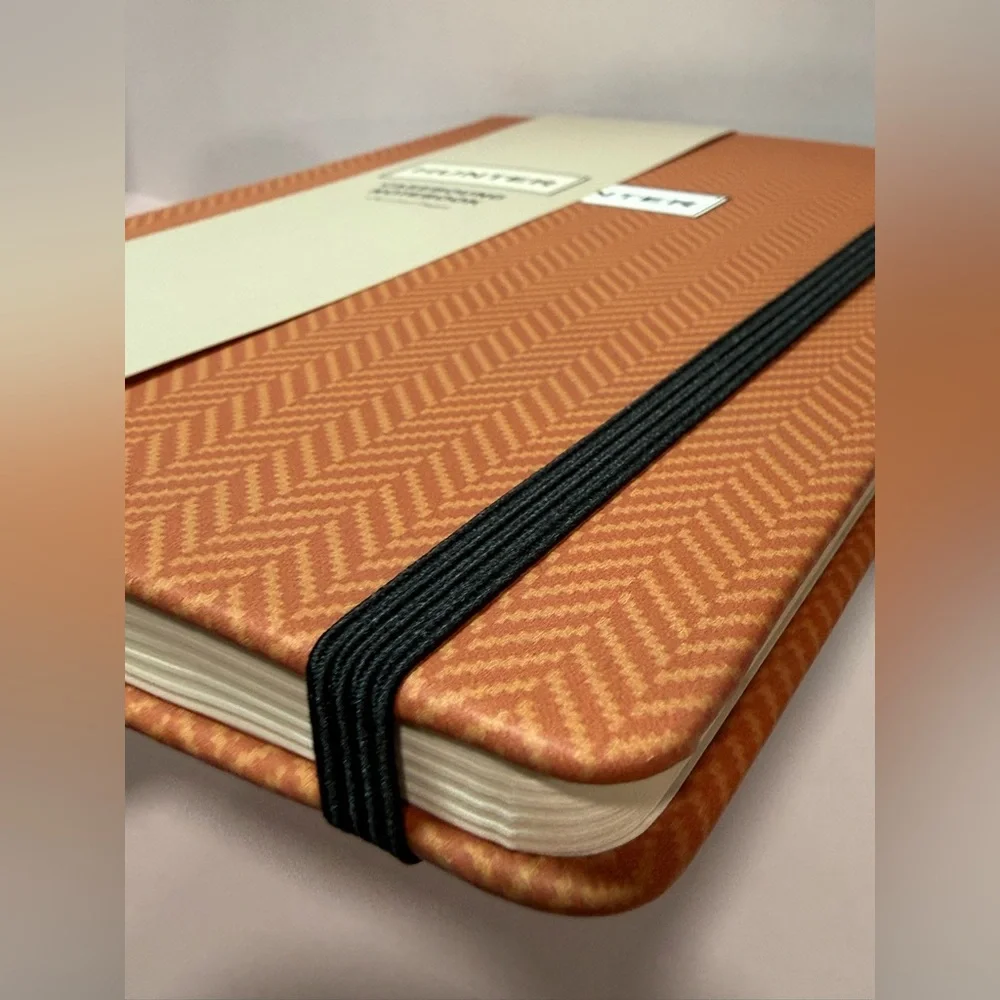 Hunter Casebound Notebook Umber Herringbone Hardcover Lined Pages NWT Journal